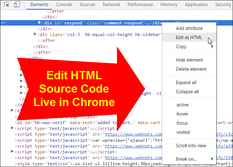 lok for a page source in chrome on mac